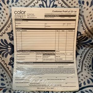 Brand New color street customer product order